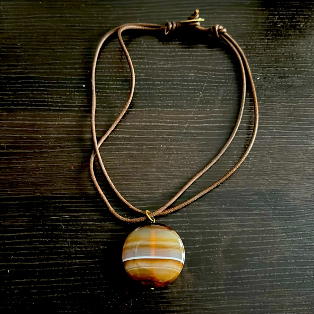 Brown bead necklace